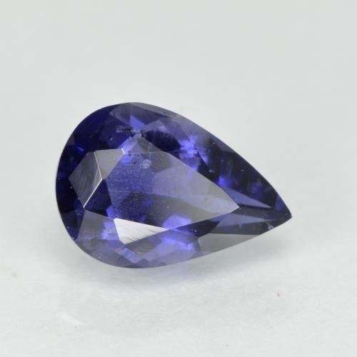 Фиолетово-синий Иолит Камень - 0.6ct Фасетная Груша (ID: 573825)
