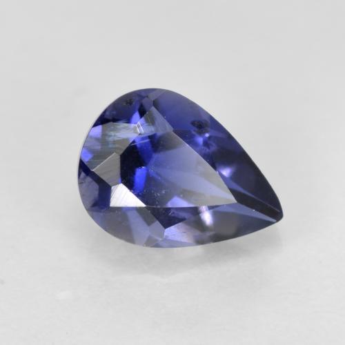 0.62 ct Blue Iolite Gemstone, Iolite Gem in Pear Facet Shape for Sale.