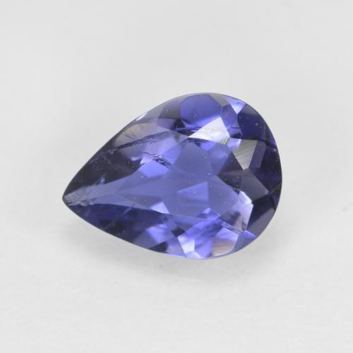 0.79 ct Blue Iolite Gemstone, Iolite Gem in Pear Facet Shape for Sale.