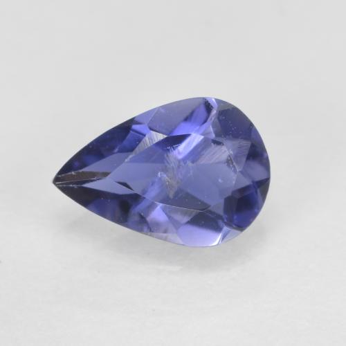 0.54 ct Blue Iolite Gemstone, Iolite Gem in Pear Facet Shape for Sale.