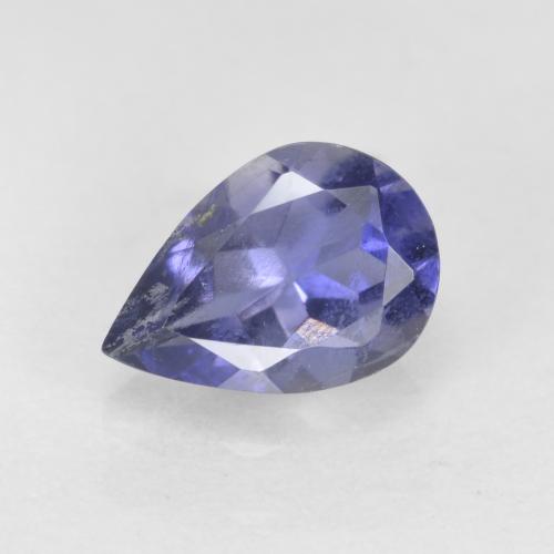 Intense Violet Blue Iolite Gem - 0.6ct Pear Facet (ID: 573839)