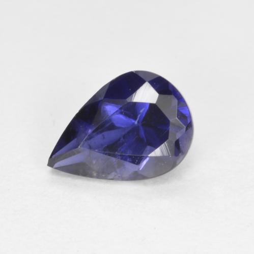 Dark Blue Iolite Gem - 0.6ct Pear Facet (ID: 573846)