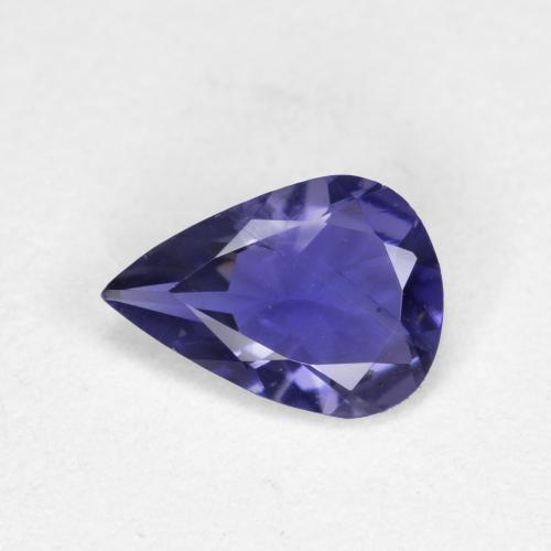 Midnight Blue Iolite Gem - 0.4ct Pear Facet (ID: 573897)
