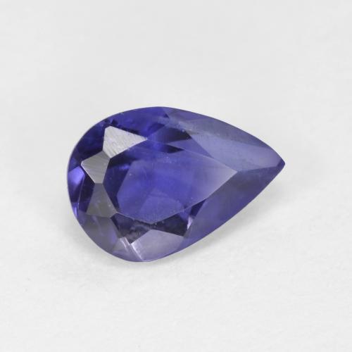 0.55 ct Blue Iolite Gemstone, Iolite Gem in Pear Facet Shape for Sale.