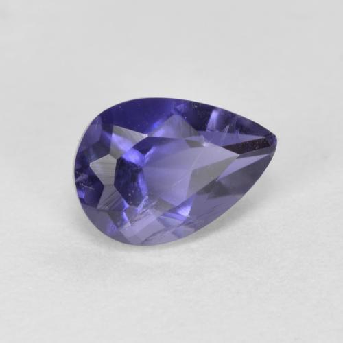 dunkelblau Iolith Edelstein - 0.7ct Birnen Schliff (ID: 574010)