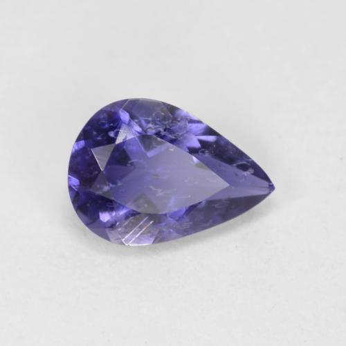Azul oscuro Iolita Gema - 0.5ct Corte en forma de pera (ID: 574015)