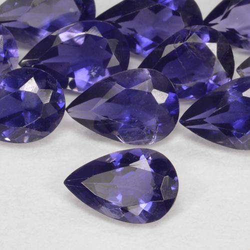 0.37 ct Violet Iolite Stone, Natural Iolite in Pear Facet Shape for Sale