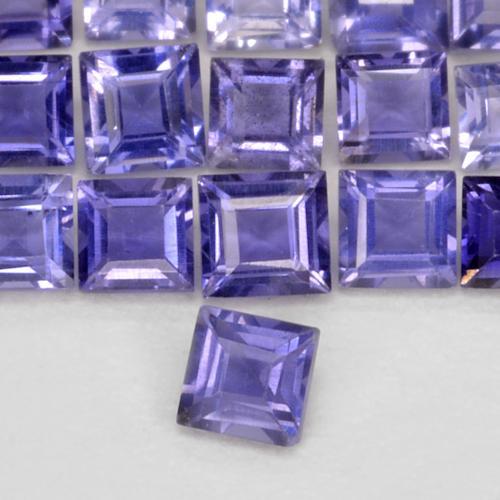 0.05 ct Violet Iolite Stone, Natural Iolite in Square Facet Shape for Sale