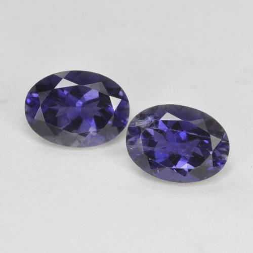 Темно-пурпурный Иолит Камень - 0.7ct Фасетный Овал (ID: 576018)