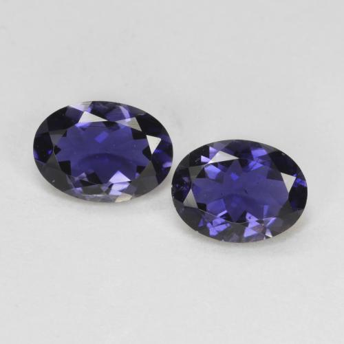 Dark Bluish Purple Iolite Gem - 0.6ct Oval Facet (ID: 576019)