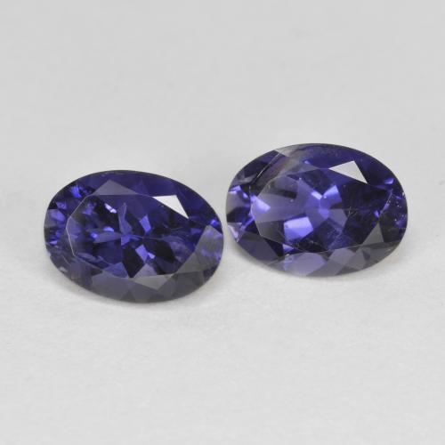 1.37 ctw Violet Iolite Stones, Natural Iolite in Oval Facet Shape for Sale