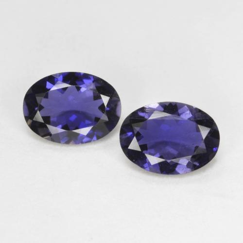Dark Bluish Purple Iolith Edelstein - 0.6ct Oval facettiert (ID: 576022)