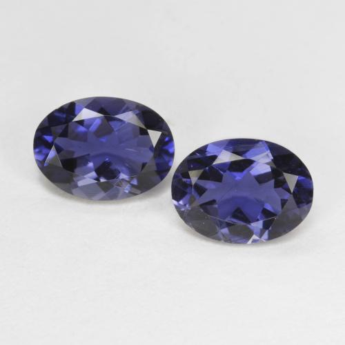 Темно-пурпурный Иолит Камень - 0.7ct Фасетный Овал (ID: 576027)