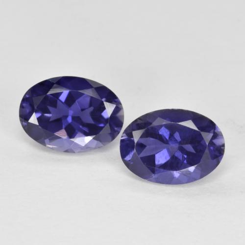 Deep Purple Iolite Gem - 0.7ct Oval Facet (ID: 576121)