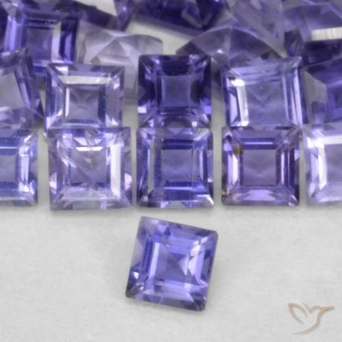 0.29 ctw Violet Iolite Stones, Natural Iolite in Square Facet Shape for Sale