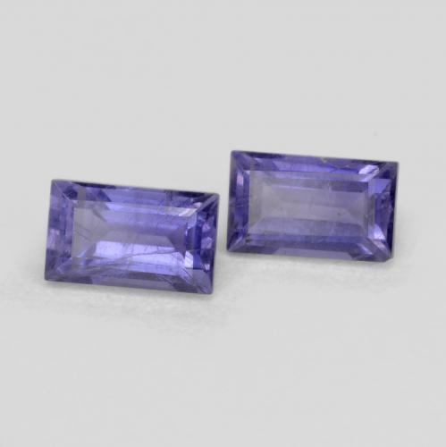 0.70 ctw Violet Iolite Stones, Natural Iolite in Baguette Facet Shape for Sale