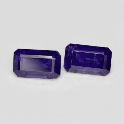 0.58 ctw Violet Iolite Stones, Natural Iolite in Octagon Step Cut Shape for Sale