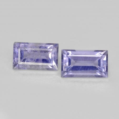 Medium-Light Violet Iolite Gem - 0.3ct Baguette Facet (ID: 581761)