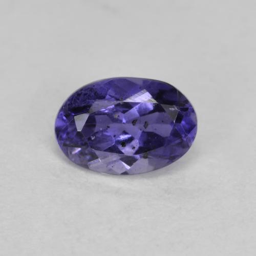 Dark Bluish Purple Iolite Gem - 0.5ct Oval Facet (ID: 582383)