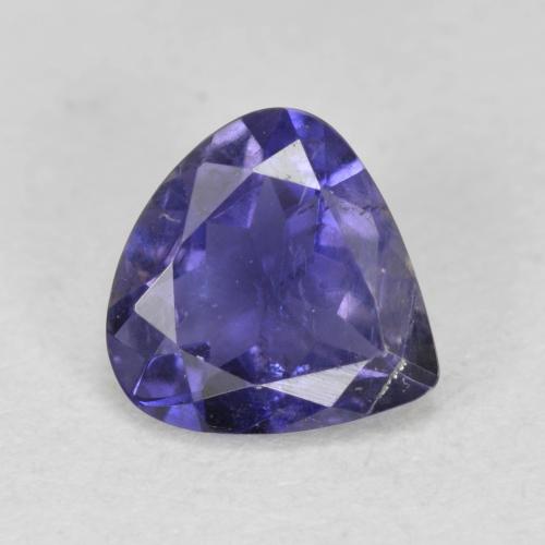 Deep Purple Iolite Gem - 0.8ct Pear Facet (ID: 582387)