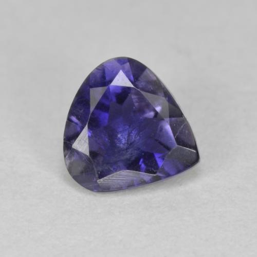 Dark Bluish Purple Iolite Gem - 0.5ct Pear Facet (ID: 582388)