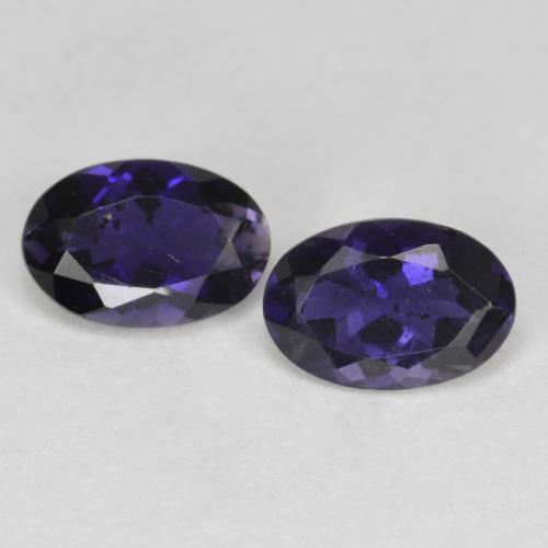 Темно-пурпурный Иолит Камень - 0.4ct Фасетный Овал (ID: 582390)