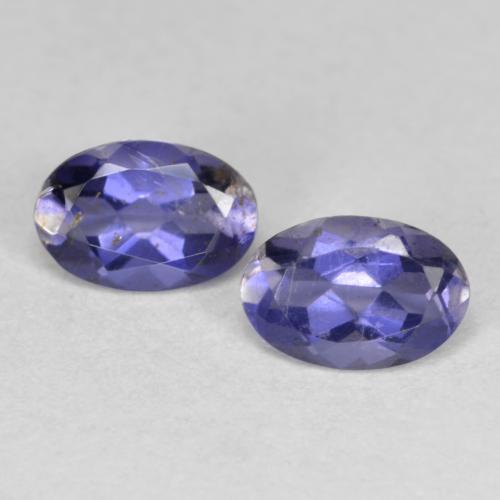 Dark Bluish Purple Iolite Gem - 0.4ct Oval Facet (ID: 582391)