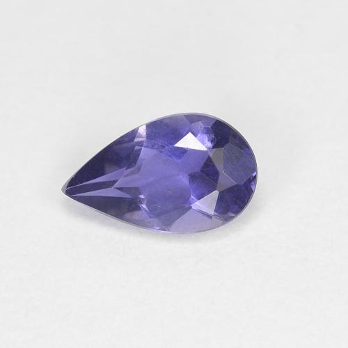 Azul plateado Iolita Gema - 0.4ct Corte en forma de pera (ID: 585606)