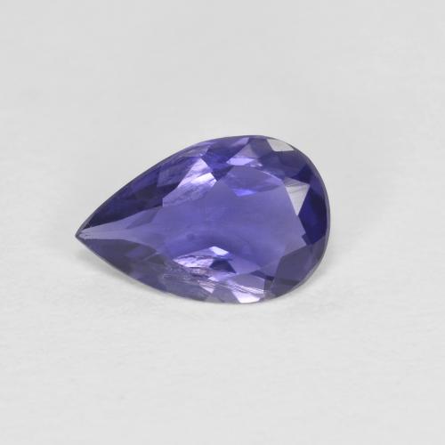 Púrpura azulado oscuro Iolita Gema - 0.6ct Corte en forma de pera (ID: 585880)