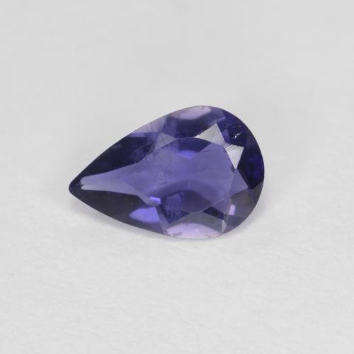 Dark Bluish Purple Iolite Gem - 0.4ct Pear Facet (ID: 585884)