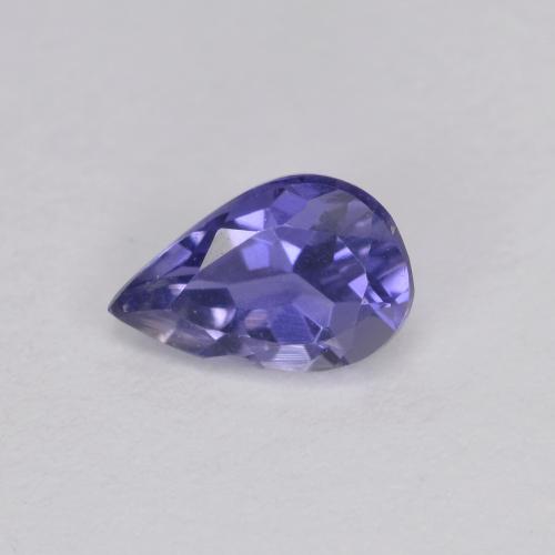 Silverish Blue Iolite Gem - 0.3ct Pear Facet (ID: 585907)