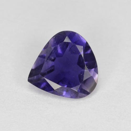 Dark Violet Iolite Gem - 0.5ct Pear Facet (ID: 586148)