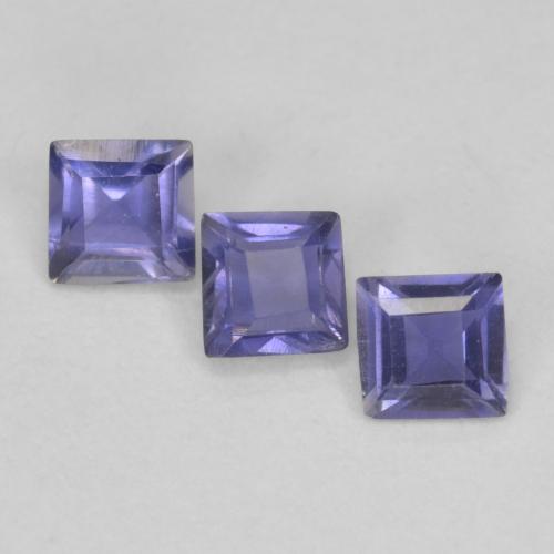 Púrpura azulado oscuro Iolita Gema - 0.1ct Forma cuadrada (ID: 590210)