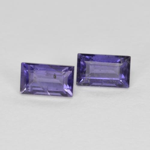 0.64 ctw Violet Iolite Stones, Natural Iolite in Baguette Facet Shape for Sale