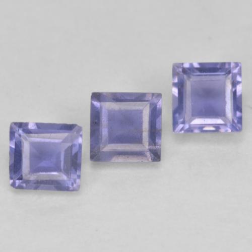 0.11 ctw Violet Iolite Gemstones, Iolite Gems in Square Facet Shape for Sale.