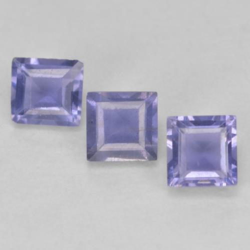 0.11 ctw Violet Iolite Stones, Natural Iolite in Square Facet Shape for Sale