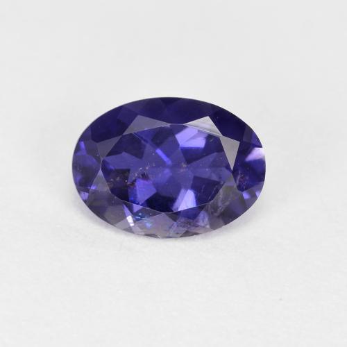 Dark Bluish Purple Iolite Gem - 0.7ct Oval Facet (ID: 594696)