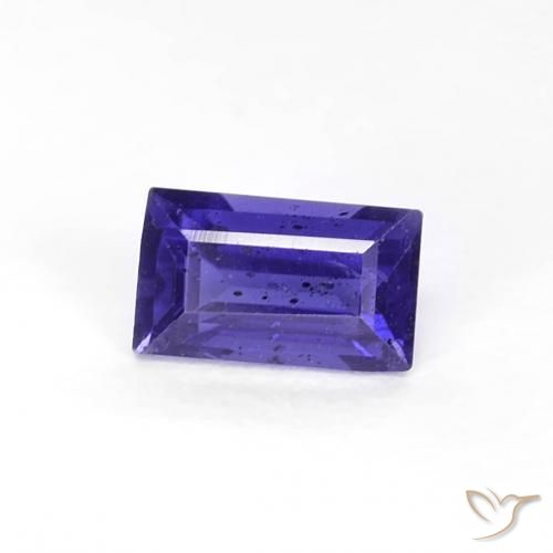 0.27 ct Violet Iolite Stone, Natural Iolite in Baguette Facet Shape for Sale
