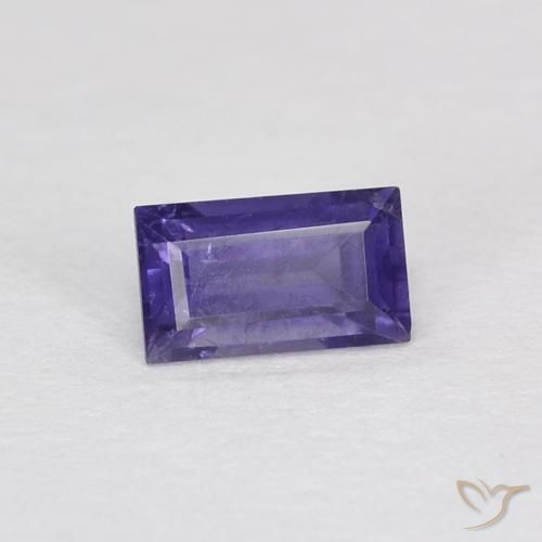 0.30 ct Violet Iolite Stone, Natural Iolite in Baguette Facet Shape for Sale