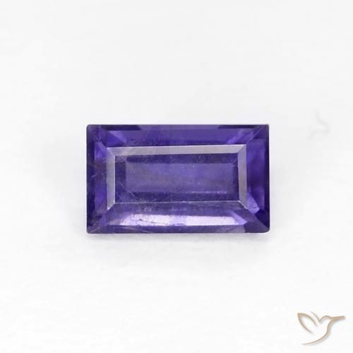 0.30ct Natural Dark Bluish Purple Iolite, Baguette, VS