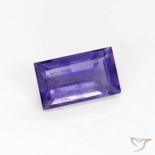 0.30 ct Violet Iolite Stone, Natural Iolite in Baguette Facet Shape for Sale