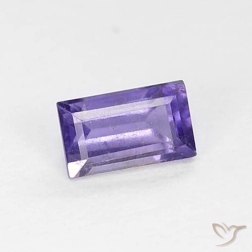 0.32 ct Violet Iolite Stone, Natural Iolite in Baguette Facet Shape for Sale