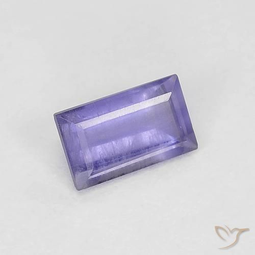 0.28 ct Violet Iolite Stone, Natural Iolite in Baguette Facet Shape for Sale