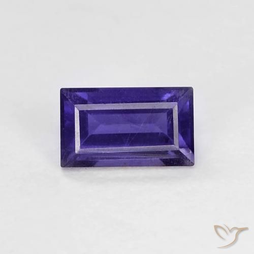 0.3 ct Baguette Cut Iolite, 5 x 3 mm From Madagascar, Photo A