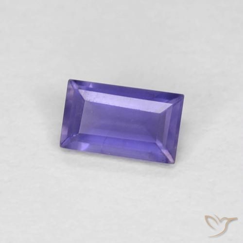0.23 ct Violet Iolite Stone, Natural Iolite in Baguette Facet Shape for Sale