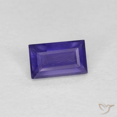 0.26 ct Violet Iolite Stone, Natural Iolite in Baguette Facet Shape for Sale