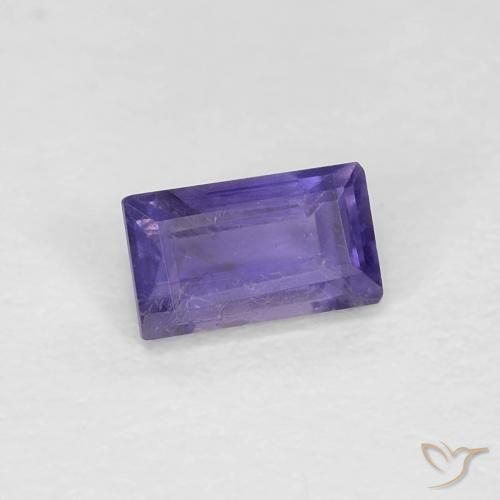 0.30 ct Violet Iolite Stone, Natural Iolite in Baguette Facet Shape for Sale