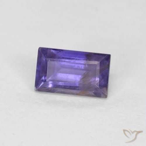 0.33 ct Violet Iolite Stone, Natural Iolite in Baguette Facet Shape for Sale
