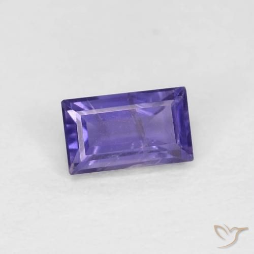 0.30 ct Violet Iolite Stone, Natural Iolite in Baguette Facet Shape for Sale