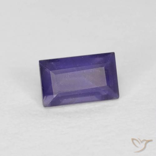 0.33 ct Violet Iolite Stone, Natural Iolite in Baguette Facet Shape for Sale